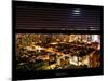 Window View with Venetian Blinds: Skyscrapers and Buildingsand Times Square by Night-Philippe Hugonnard-Mounted Photographic Print