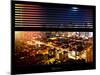 Window View with Venetian Blinds: Skyscrapers and Buildingsand Times Square by Night-Philippe Hugonnard-Mounted Photographic Print