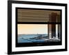 Window View with Venetian Blinds: South Street Seaport View with Statue of Liberty - Manhattan-Philippe Hugonnard-Framed Photographic Print