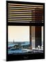 Window View with Venetian Blinds: South Street Seaport View with Statue of Liberty - Manhattan-Philippe Hugonnard-Mounted Photographic Print