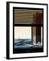 Window View with Venetian Blinds: South Street Seaport View with Statue of Liberty - Manhattan-Philippe Hugonnard-Framed Photographic Print