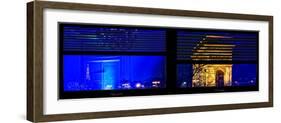 Window View with Venetian Blinds: Special Series Blue Reflections - Panoramic Format-Philippe Hugonnard-Framed Photographic Print