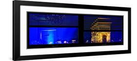 Window View with Venetian Blinds: Special Series Blue Reflections - Panoramic Format-Philippe Hugonnard-Framed Photographic Print