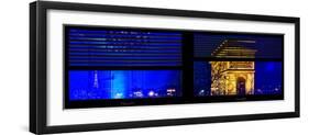 Window View with Venetian Blinds: Special Series Blue Reflections - Panoramic Format-Philippe Hugonnard-Framed Photographic Print