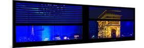 Window View with Venetian Blinds: Special Series Blue Reflections - Panoramic Format-Philippe Hugonnard-Mounted Photographic Print