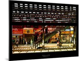 Window View with Venetian Blinds: Subway Station View of Williamsburg - Brooklyn-Philippe Hugonnard-Mounted Photographic Print