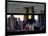 Window View with Venetian Blinds: Sunset Cityscape at Theater District-Philippe Hugonnard-Mounted Photographic Print