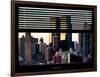 Window View with Venetian Blinds: Sunset Cityscape at Theater District-Philippe Hugonnard-Framed Photographic Print