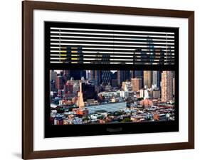 Window View with Venetian Blinds: Sunset Skyline at Theater District-Philippe Hugonnard-Framed Photographic Print