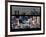 Window View with Venetian Blinds: Sunset Skyline at Theater District-Philippe Hugonnard-Framed Photographic Print