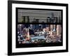 Window View with Venetian Blinds: Sunset Skyline at Theater District-Philippe Hugonnard-Framed Photographic Print