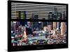 Window View with Venetian Blinds: Sunset Skyline at Theater District-Philippe Hugonnard-Stretched Canvas