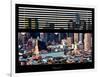 Window View with Venetian Blinds: Sunset Skyline at Theater District-Philippe Hugonnard-Framed Photographic Print