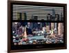 Window View with Venetian Blinds: Sunset Skyline at Theater District-Philippe Hugonnard-Framed Photographic Print