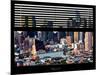 Window View with Venetian Blinds: Sunset Skyline at Theater District-Philippe Hugonnard-Mounted Photographic Print