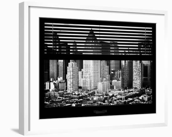 Window View with Venetian Blinds: Sunset Skyline at Theater District-Philippe Hugonnard-Framed Photographic Print