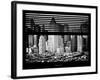 Window View with Venetian Blinds: Sunset Skyline at Theater District-Philippe Hugonnard-Framed Photographic Print