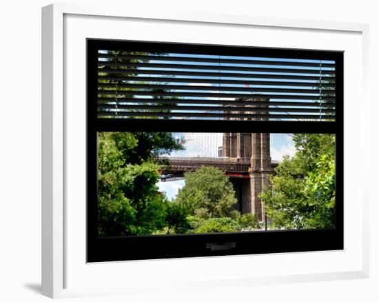 Window View with Venetian Blinds: the Brooklyn Bridge View - Manhattan-Philippe Hugonnard-Framed Photographic Print