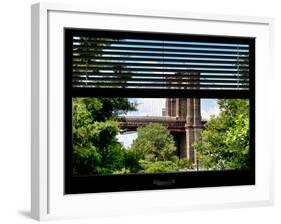Window View with Venetian Blinds: the Brooklyn Bridge View - Manhattan-Philippe Hugonnard-Framed Photographic Print