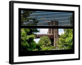 Window View with Venetian Blinds: the Brooklyn Bridge View - Manhattan-Philippe Hugonnard-Framed Photographic Print