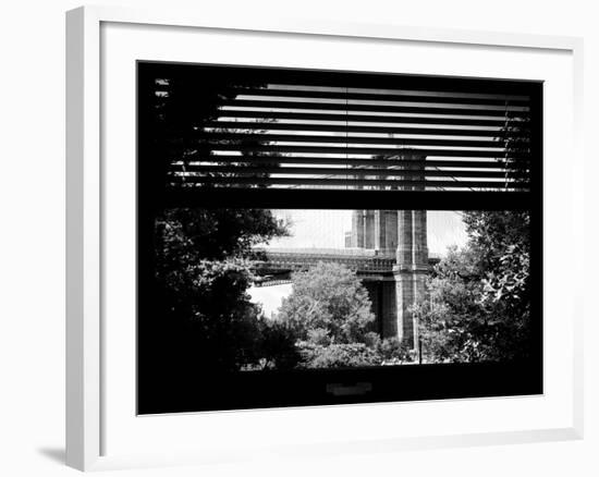 Window View with Venetian Blinds: the Brooklyn Bridge View - Manhattan-Philippe Hugonnard-Framed Photographic Print