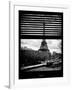 Window View with Venetian Blinds: the Eiffel Tower and Seine River Views at Sunset - Paris, France-Philippe Hugonnard-Framed Photographic Print