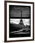 Window View with Venetian Blinds: the Eiffel Tower and Seine River Views at Sunset - Paris, France-Philippe Hugonnard-Framed Photographic Print