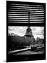 Window View with Venetian Blinds: the Eiffel Tower and Seine River Views at Sunset - Paris, France-Philippe Hugonnard-Mounted Photographic Print