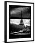 Window View with Venetian Blinds: the Eiffel Tower and Seine River Views at Sunset - Paris, France-Philippe Hugonnard-Framed Photographic Print