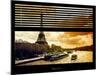 Window View with Venetian Blinds: the Eiffel Tower and Seine River Views at Sunset - Paris, France-Philippe Hugonnard-Mounted Photographic Print