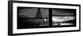 Window View with Venetian Blinds: the Eiffel Tower and Seine River Views at Sunset-Philippe Hugonnard-Framed Photographic Print