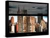 Window View with Venetian Blinds: the Empire State Building and Hotel New Yorker Views-Philippe Hugonnard-Stretched Canvas