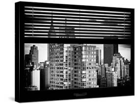 Window View with Venetian Blinds: the Empire State Building and Hotel New Yorker Views-Philippe Hugonnard-Stretched Canvas