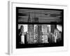 Window View with Venetian Blinds: the Empire State Building and Hotel New Yorker Views-Philippe Hugonnard-Framed Photographic Print