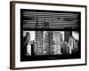 Window View with Venetian Blinds: the Empire State Building and Hotel New Yorker Views-Philippe Hugonnard-Framed Photographic Print