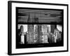 Window View with Venetian Blinds: the Empire State Building and Hotel New Yorker Views-Philippe Hugonnard-Framed Photographic Print