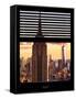 Window View with Venetian Blinds: the Empire State Building and One World Trade Center (1 WTC)-Philippe Hugonnard-Framed Stretched Canvas