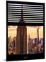 Window View with Venetian Blinds: the Empire State Building and One World Trade Center (1 WTC)-Philippe Hugonnard-Mounted Photographic Print