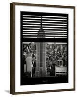 Window View with Venetian Blinds: the Empire State Building and One World Trade Center Views-Philippe Hugonnard-Framed Photographic Print