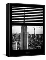 Window View with Venetian Blinds: the Empire State Building and One World Trade Center Views-Philippe Hugonnard-Framed Stretched Canvas