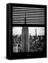 Window View with Venetian Blinds: the Empire State Building and One World Trade Center Views-Philippe Hugonnard-Framed Stretched Canvas