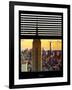 Window View with Venetian Blinds: the Empire State Building and One World Trade Center Views-Philippe Hugonnard-Framed Photographic Print