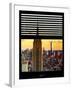 Window View with Venetian Blinds: the Empire State Building and One World Trade Center Views-Philippe Hugonnard-Framed Photographic Print