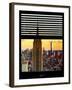 Window View with Venetian Blinds: the Empire State Building and One World Trade Center Views-Philippe Hugonnard-Framed Photographic Print