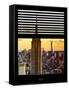 Window View with Venetian Blinds: the Empire State Building and One World Trade Center Views-Philippe Hugonnard-Framed Stretched Canvas