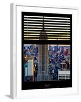 Window View with Venetian Blinds: the Empire State Building and One World Trade Center Views-Philippe Hugonnard-Framed Photographic Print