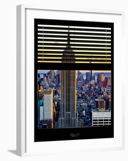 Window View with Venetian Blinds: the Empire State Building and One World Trade Center Views-Philippe Hugonnard-Framed Photographic Print