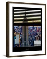 Window View with Venetian Blinds: the Empire State Building and One World Trade Center Views-Philippe Hugonnard-Framed Photographic Print