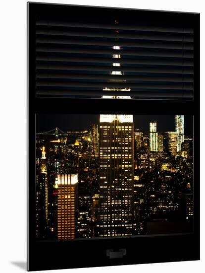 Window View with Venetian Blinds: the Empire State Building and One World Trade Center-Philippe Hugonnard-Mounted Photographic Print