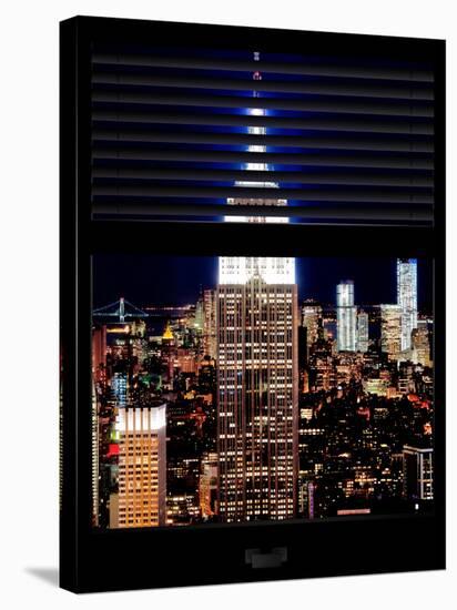 Window View with Venetian Blinds: the Empire State Building and One World Trade Center-Philippe Hugonnard-Stretched Canvas